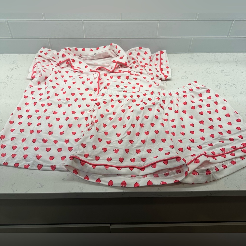 Pink heart pj set size Medium - Picture 2 of 2